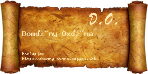 Domány Oxána névjegykártya